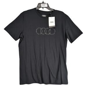 NWT Audi Collection Men's L Black T-Shirt Logo Sports Car Auto Racing Short Slv